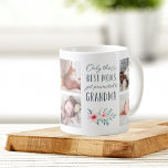 Only the Best Moms Get Promoted to Grandma Photo Coffee Mug<br><div class="desc">Only the best moms get promoted to Grandma! Celebrate her with this sweet photo mug featuring the quote in handwritten style typography and six of your favourite square photos. Personalise with a custom message and the year for a perfect Mother's Day or Grandparents Day gift. Square format makes this mug...</div>