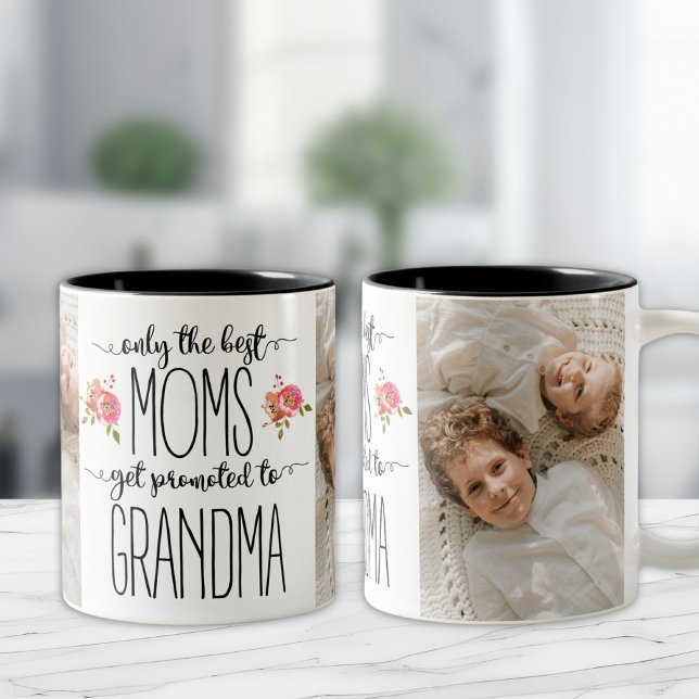 Only The Best Moms Get Promoted to Grandma Two-Tone Coffee Mug (Creator Uploaded)