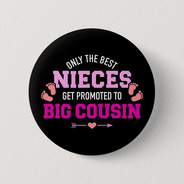 Only the best nieces get promoted to big cousin 6 cm round badge (Front)