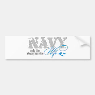 Only the strong survive Navy Bumper Sticker