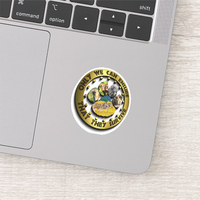 Only We Can Wildlife Footprint Collage Sticker (Detail)