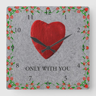only with you square wall clock