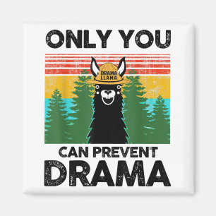 Only You Can Prevent Drama Llama Camping Vintage F Magnet