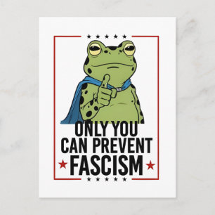 Only you Can Prevent Facism Democratic USA Patriot Holiday Postcard