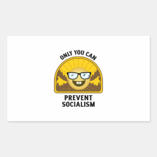 Only you can prevent socialism Retro vintage sunse Rectangular Sticker