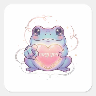Only You Frog Sticker Cute Frog Glowing Heart Roma