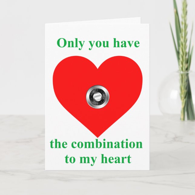 Only you have the combination to my heart holiday card (Front)
