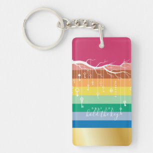 Only You Hold the Key Rainbow Branch Script & Gold Ring