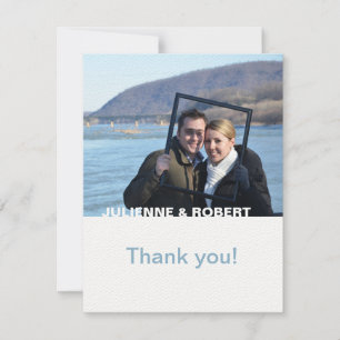 Only You Modern Photo Wedding Thank You Card