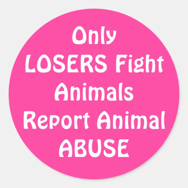 OnlyLOSERS Fight Round Pink Classic Round Sticker (Front)