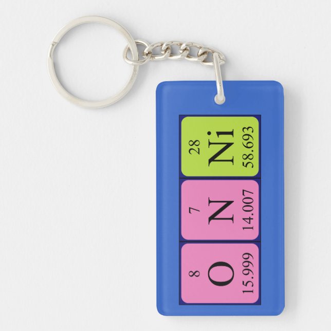 Onni periodic table name keyring (Front)