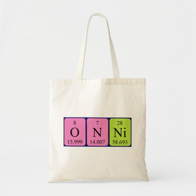 Onni periodic table name tote bag (Front)