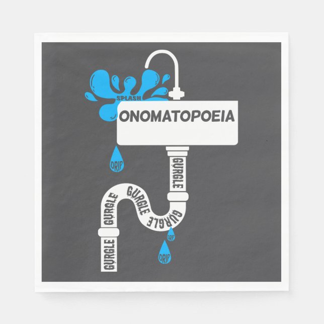 Onomatopoeia creative writing or poetry napkin (Front)
