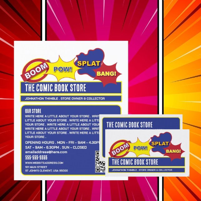 Onomatopoeia Design - Comic Book Store/Collector Business Card (Creator Uploaded)