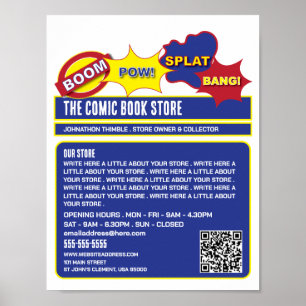 Onomatopoeia Design - Comic Book Store/Collector Poster