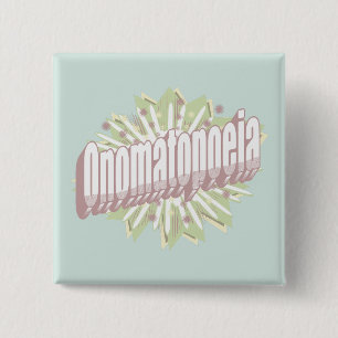 Onomatopoeia Explosion English Language  15 Cm Square Badge