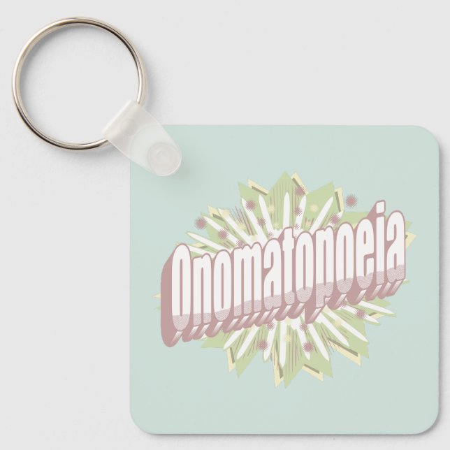 Onomatopoeia Explosion English Language  Key Ring (Front)