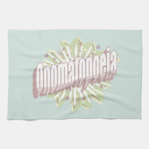 Onomatopoeia Explosion English Language  Tea Towel