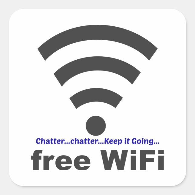 Onomatopoeia word chatter thinking WiFi Square Sticker (Front)