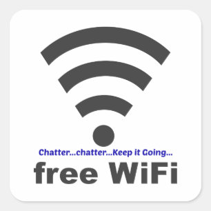 Onomatopoeia word chatter thinking WiFi Square Sticker