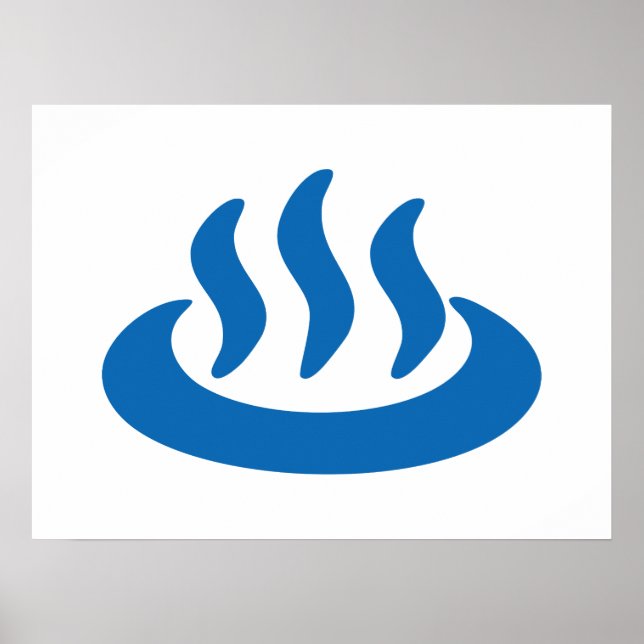 Onsen ♨ Hot Spring 温泉 Japanese Sign (Front)