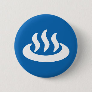 Onsen ♨ Hot Spring 温泉 Japanese Sign 6 Cm Round Badge