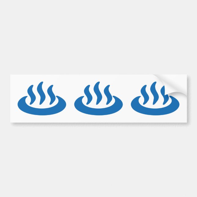 Onsen ♨ Hot Spring 温泉 Japanese Sign Bumper Sticker (Front)