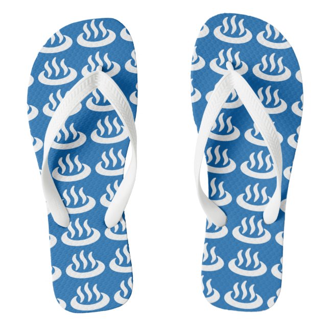 Onsen ♨ Hot Spring 温泉 Japanese Sign Flip Flops (Footbed)