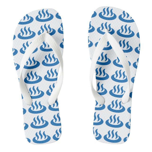Onsen ♨ Hot Spring 温泉 Japanese Sign Flip Flops (Footbed)