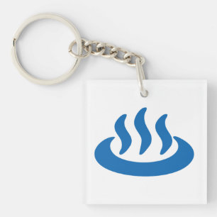 Onsen ♨ Hot Spring 温泉 Japanese Sign Key Ring