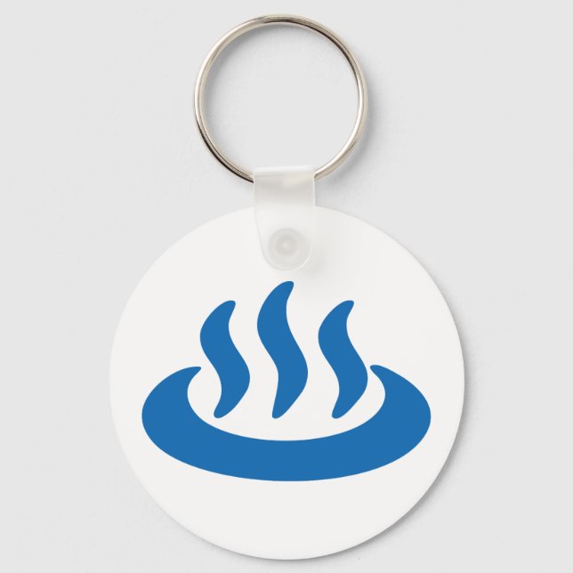 Onsen ♨ Hot Spring 温泉 Japanese Sign Key Ring (Front)