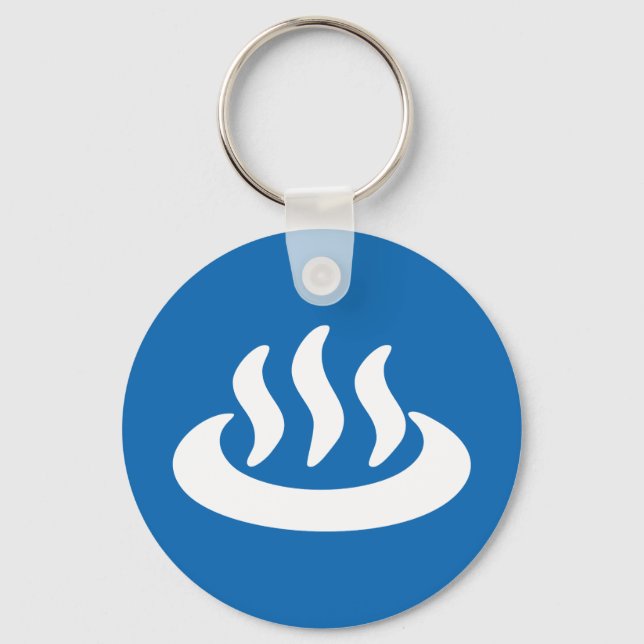 Onsen ♨ Hot Spring 温泉 Japanese Sign Key Ring (Front)