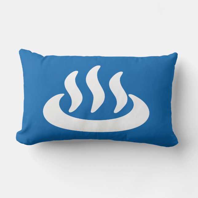 Onsen ♨ Hot Spring 温泉 Japanese Sign Lumbar Cushion (Front)