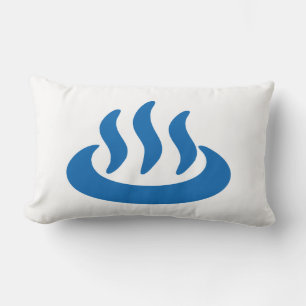 Onsen ♨ Hot Spring 温泉 Japanese Sign Lumbar Cushion