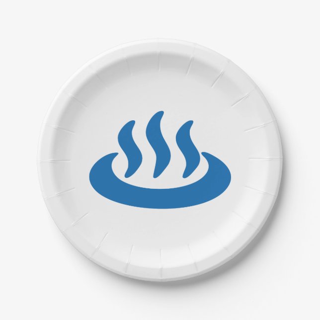 Onsen ♨ Hot Spring 温泉 Japanese Sign Paper Plate (Front)
