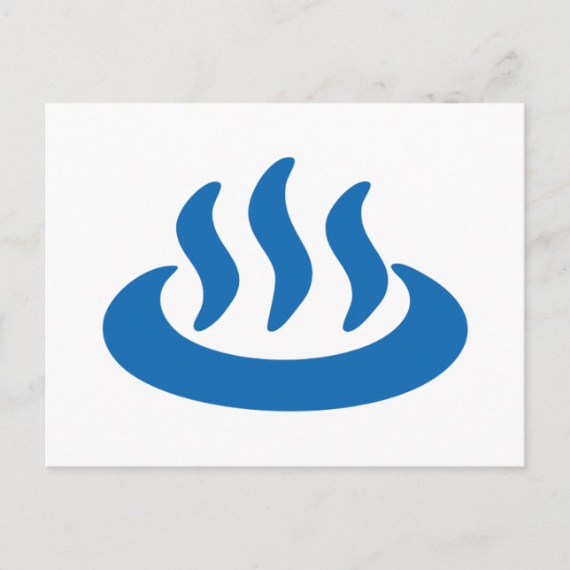 Onsen ♨ Hot Spring 温泉 Japanese Sign Postcard (Front)