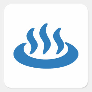 Onsen ♨ Hot Spring 温泉 Japanese Sign Square Sticker