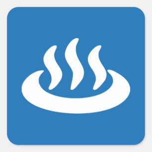 Onsen ♨ Hot Spring 温泉 Japanese Sign Square Sticker