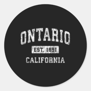 Ontario California Ca Established Sports Classic Round Sticker