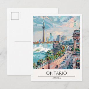 Ontario Canada Art Illustration Travel Postcard