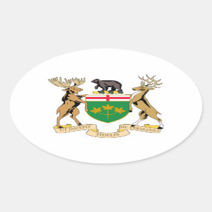 Ontario (Canada) Coat of Arms Oval Sticker