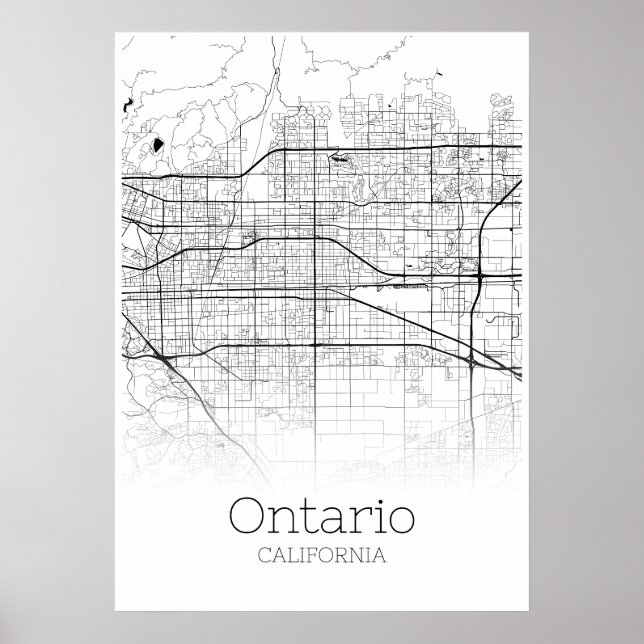 Ontario Map - California - City Map Poster (Front)