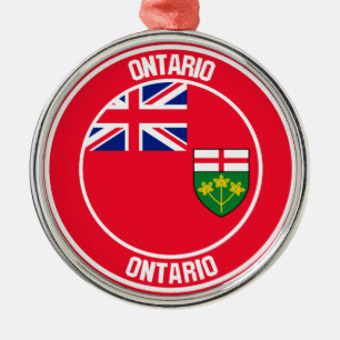 Ontario Round Emblem Metal Tree Decoration
