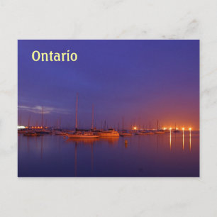 Ontario sailboats in marina at dusk postcard