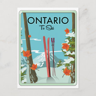 Ontario To Ski Holiday Postcard