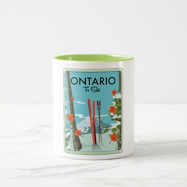 Ontario To Ski Two-Tone Coffee Mug (Center)