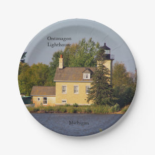 Ontonagon Lighthouse 2023 paper plate