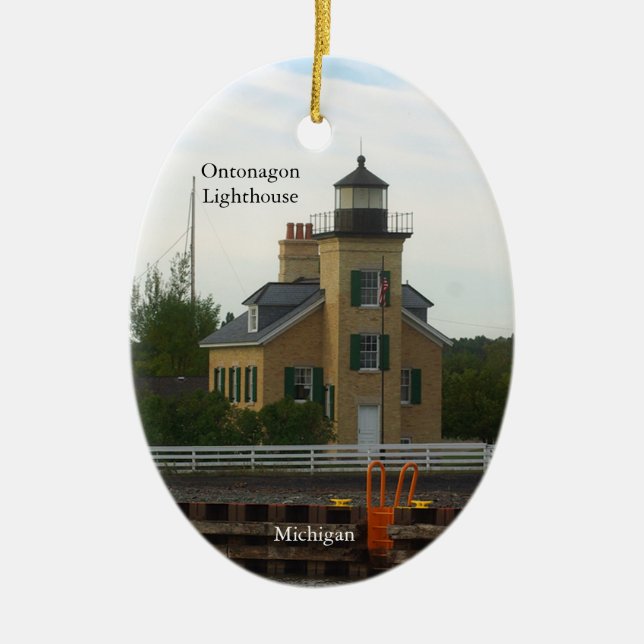 Ontonagon Lighthouse oval ornament (Front)