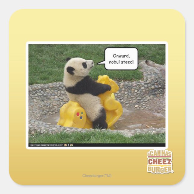 Onwurd, nobul steed! square sticker (Front)