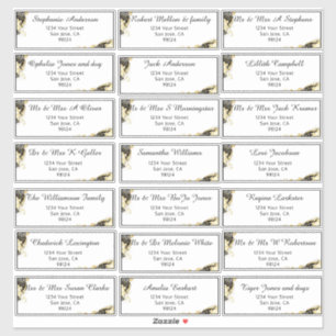 Onyx and Gold Pre-Addressed Guest Name Address Sti